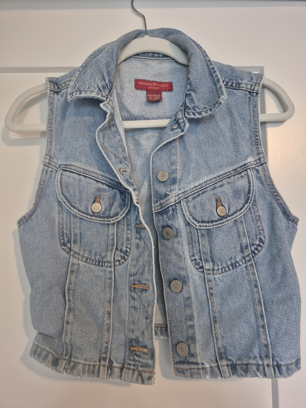 Banana Republic Vintage Denim Vest Light Wash 1990s original